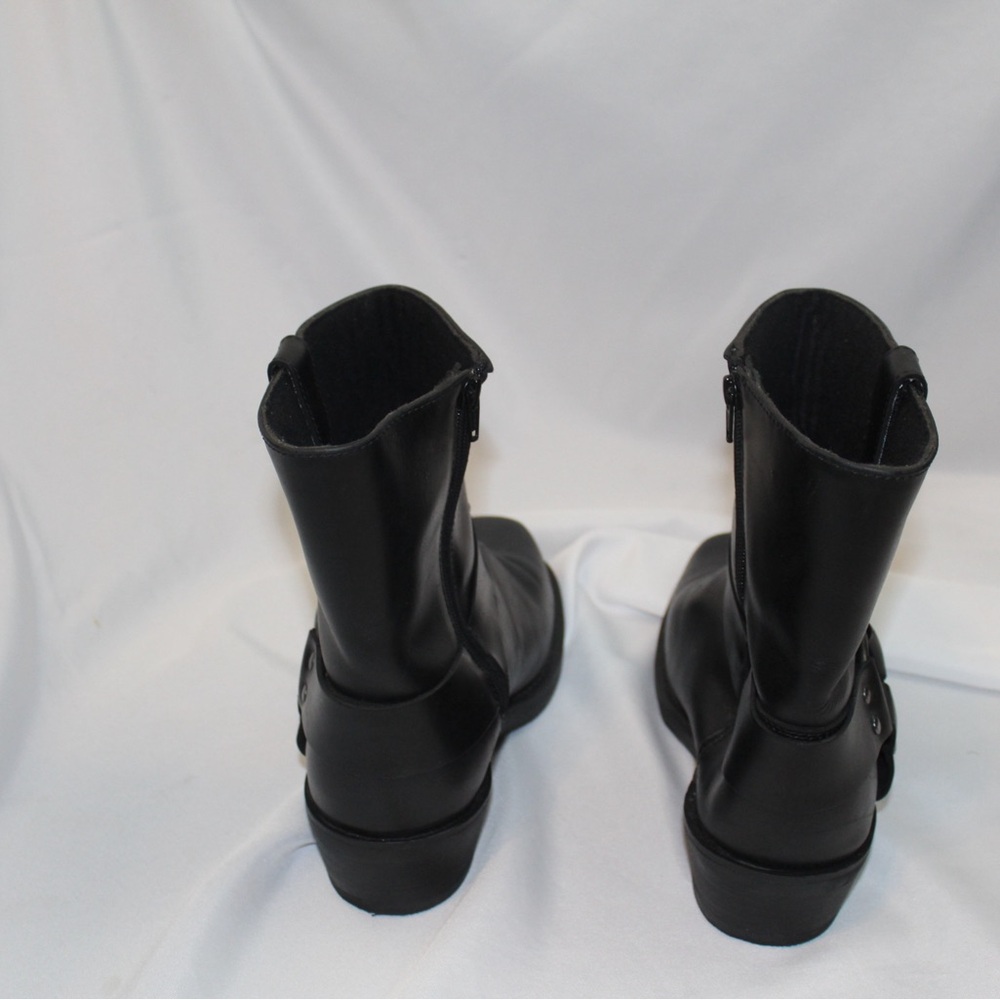Dingo Rev Up Square Toe Motorcycle  Mens Black Casual Boots DI19090 - Picture 6 of 7